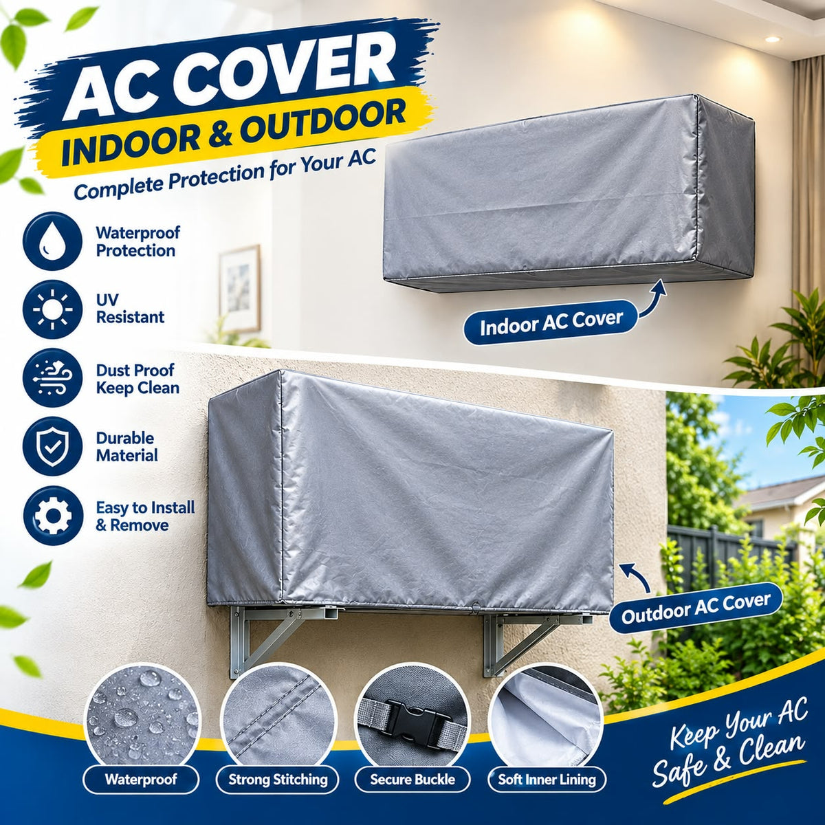 2 layer Ac Indoor & Outdoor Cover